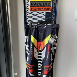 SALE  FXR Division MX broek donkerblauw /oranje geel